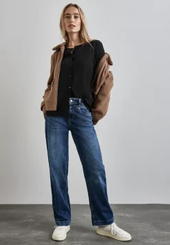 Gestructureerde blouse met borduursel
