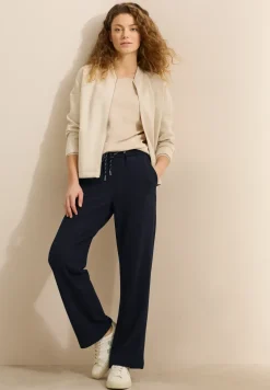 Gestructureerde broek met rechte leg
