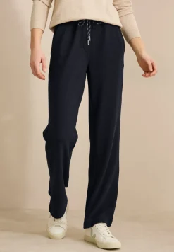 Gestructureerde broek met rechte leg