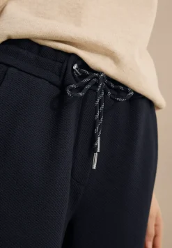 Gestructureerde broek met rechte leg
