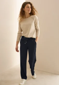 Gestructureerde broek met rechte leg