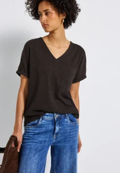 Gestructureerd gemengd shirt