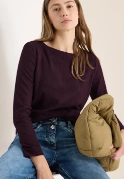 Getextureerd shirt met lange mouwen