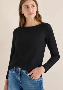 Getextureerd shirt met lange mouwen