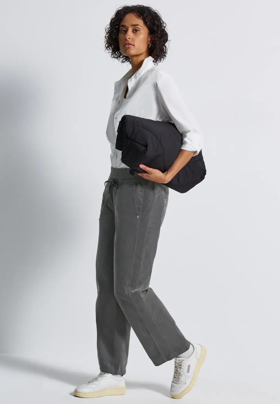 Gewassen look corduroy broek