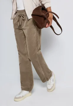 Gewassen look corduroy broek