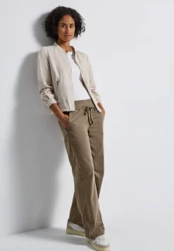 Gewassen look corduroy broek