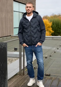 Gewatteerd jack met sweatmouwen