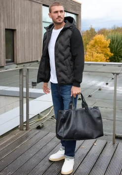 Gewatteerd jack met sweatmouwen