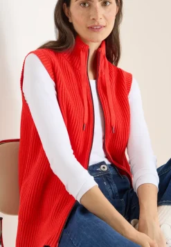 Gilet met structuur en ritssluiting