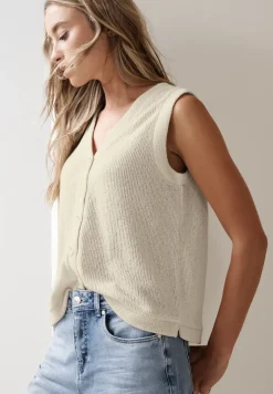 Gilet met V-hals en gebreide look