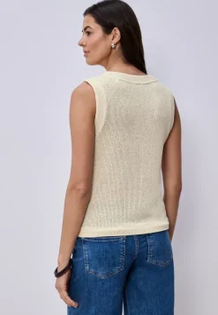 Gilet met V-hals en gebreide look