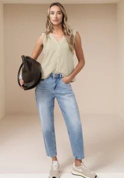 Gilet met V-hals en gebreide look