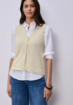 Gilet met V-hals en gebreide look