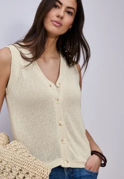 Gilet met V-hals en gebreide look