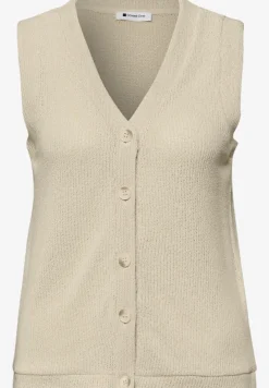 Gilet met V-hals en gebreide look