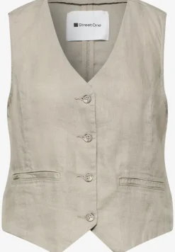 Gilet met V-hals en linnen knopen