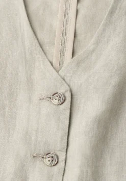 Gilet met V-hals en linnen knopen