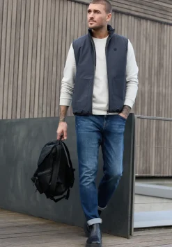 Gilet in structuurmix