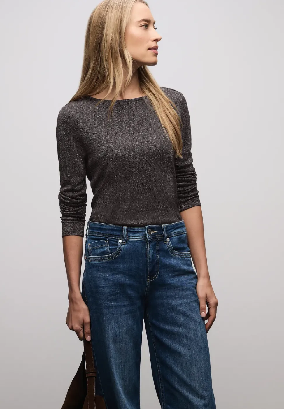 Glitterend shirt met lange mouwen