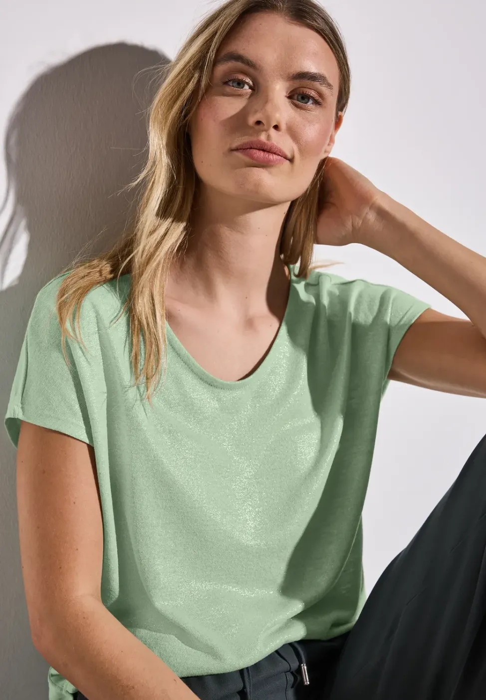 Glitterend V-hals Shirt