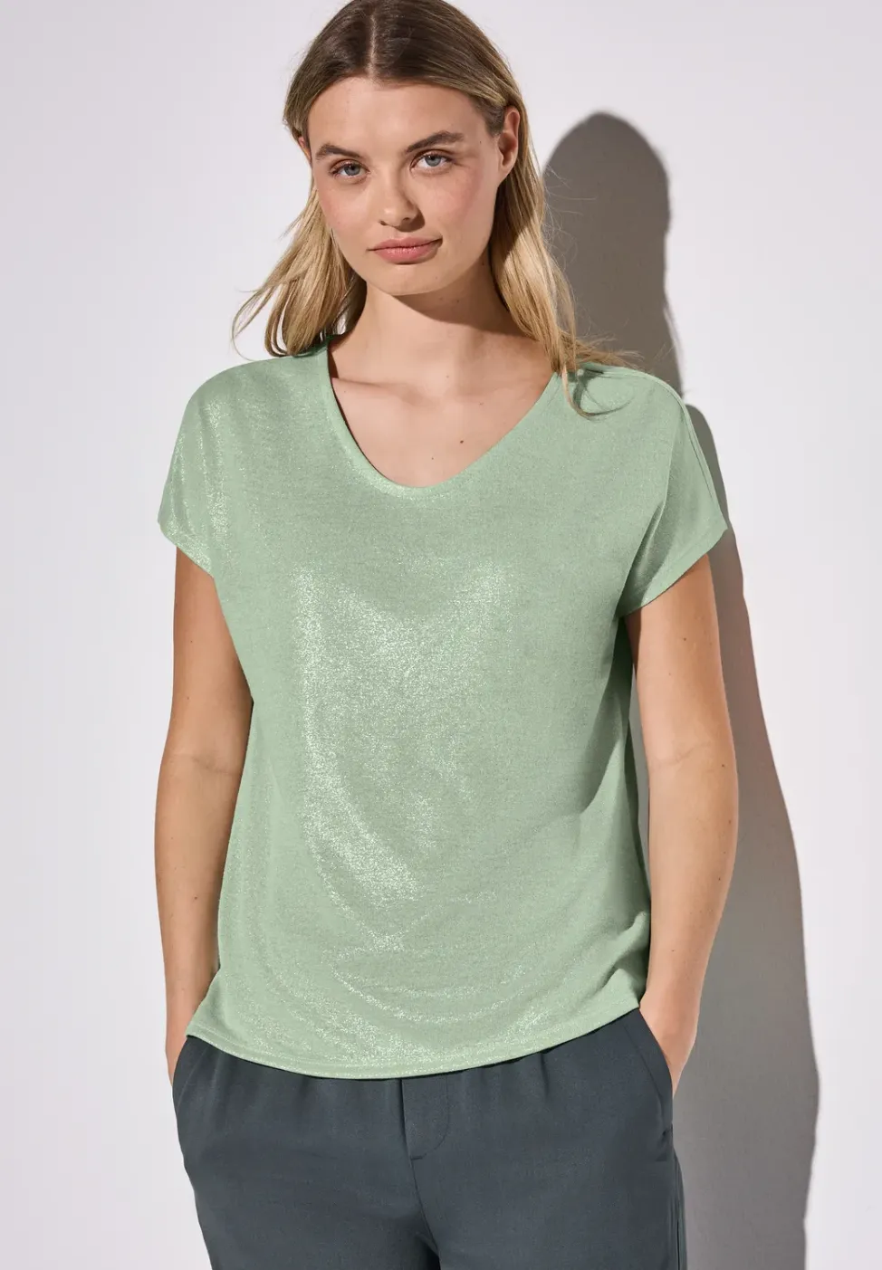 Glitterend V-hals Shirt