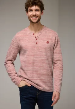 Henley shirt in een gemêleerde look
