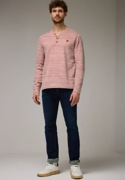 Henley shirt in een gemêleerde look