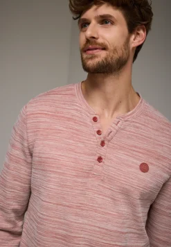 Henley shirt in een gemêleerde look