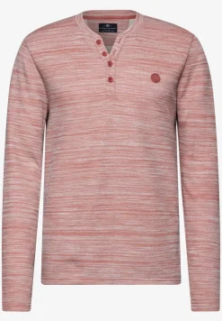 Henley shirt in een gemêleerde look