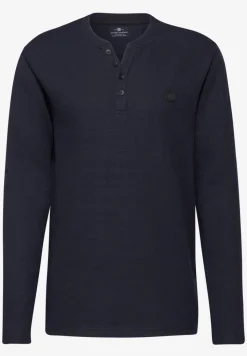 Henley shirt in een gemêleerde look
