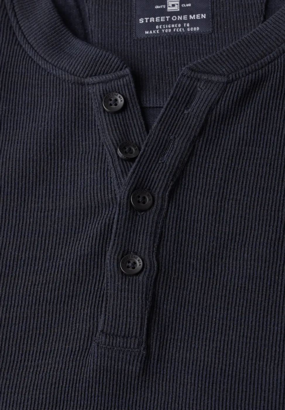 Henley shirt in een gemêleerde look