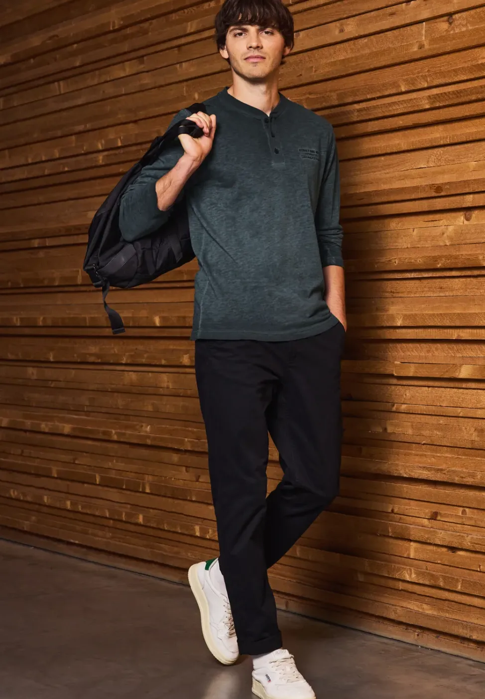 Henley shirt met lange mouwen