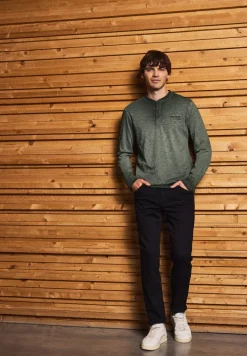 Henley shirt met lange mouwen