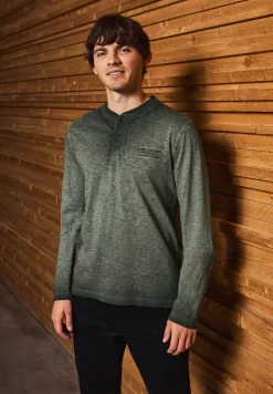 Henley shirt met lange mouwen
