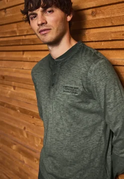 Henley shirt met lange mouwen