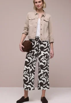 High Waist broek met Wide Legs en print