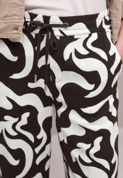 High Waist broek met Wide Legs en print