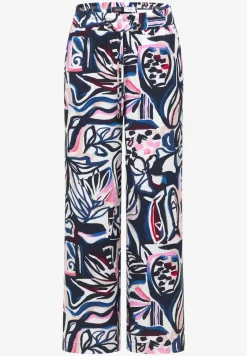 High Waist broek met Wide Legs en print