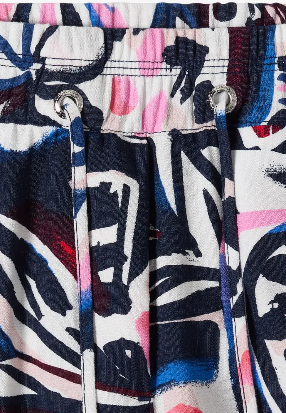 High Waist broek met Wide Legs en print