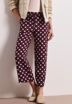 High Waist broek met Wide Legs en print