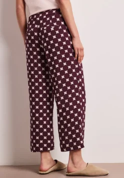 High Waist broek met Wide Legs en print