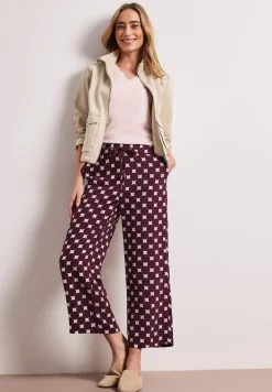 High Waist broek met Wide Legs en print
