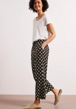 High Waist broek met Wide Legs en print