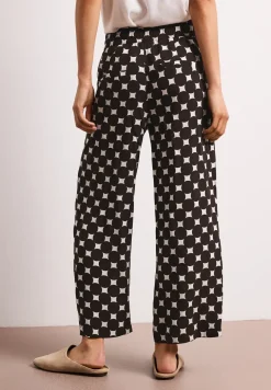 High Waist broek met Wide Legs en print