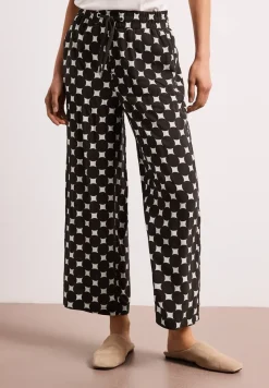 High Waist broek met Wide Legs en print