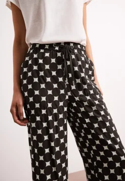 High Waist broek met Wide Legs en print