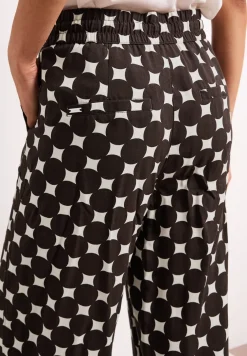 High Waist broek met Wide Legs en print