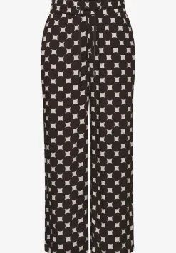 High Waist broek met Wide Legs en print
