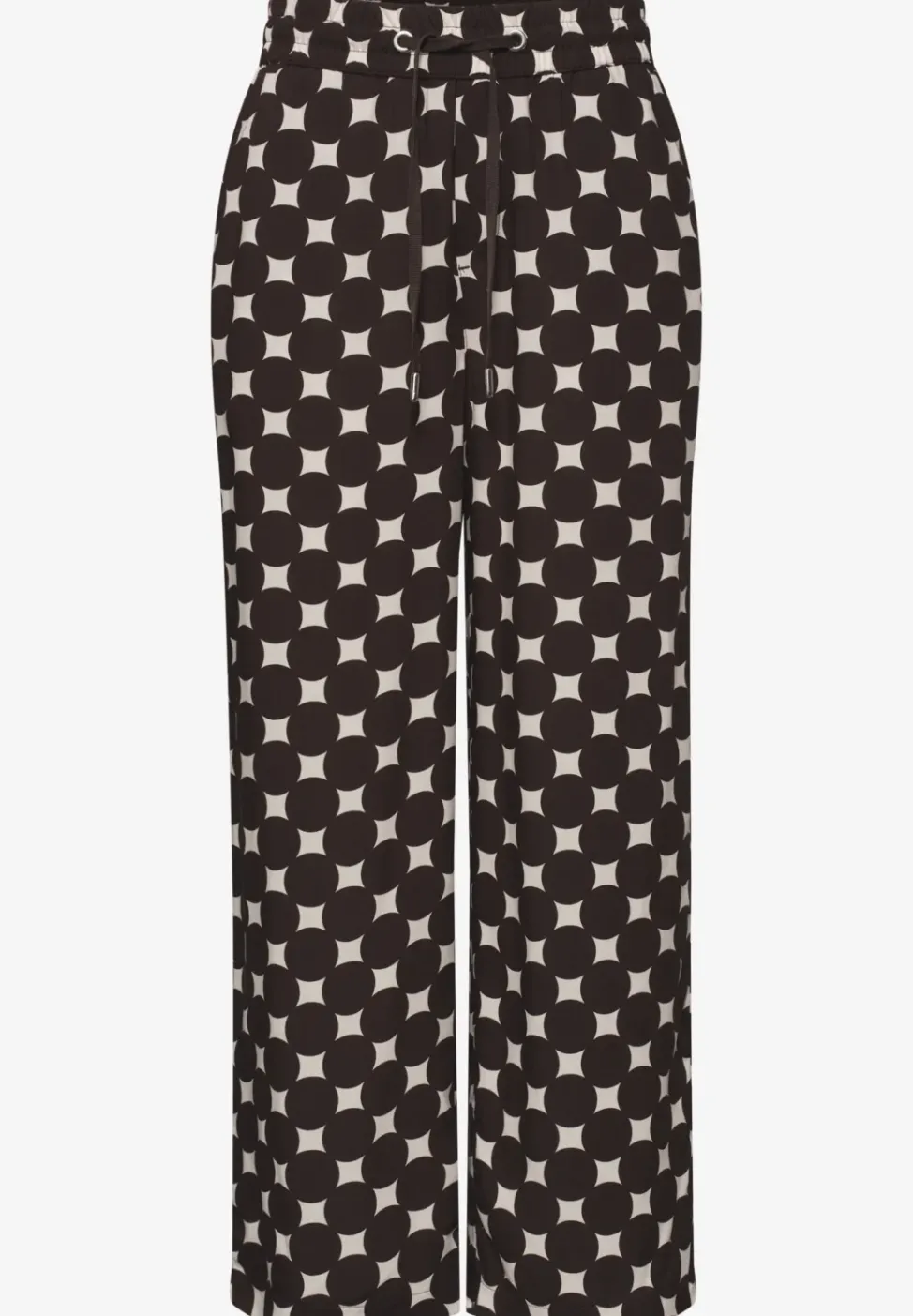 High Waist broek met Wide Legs en print